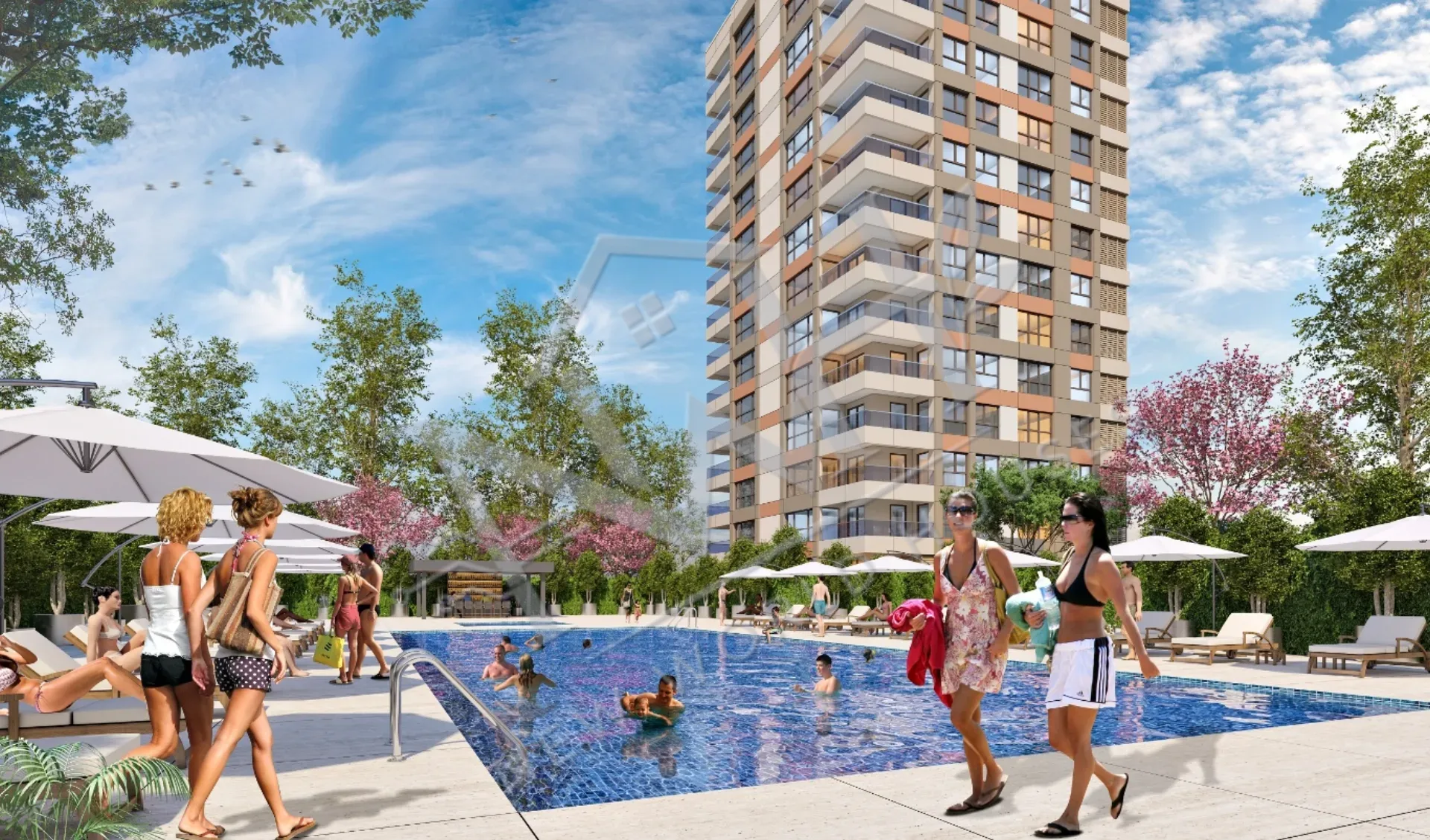 Peaceful Life Opportunity in Çekmeköy Luxury Apartments with Pool for Sale